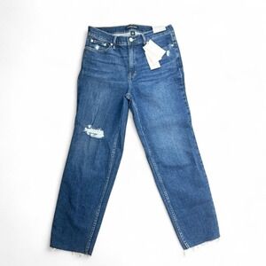 NWT High Rise sz 8/29 Calvin Klein Straight Leg Distressed Denim Jeans